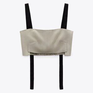BLOGGERS FAVORITE ZARA SATIN CROP TOP SIZE S